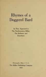 Rhymes of a Doggerel Bard : as They Appe... by Edgar, William C. (William Crowell), 1856-1932