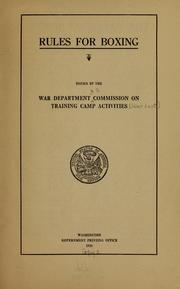 Rules for Boxing by United States. Commission on Training Camp Activit...