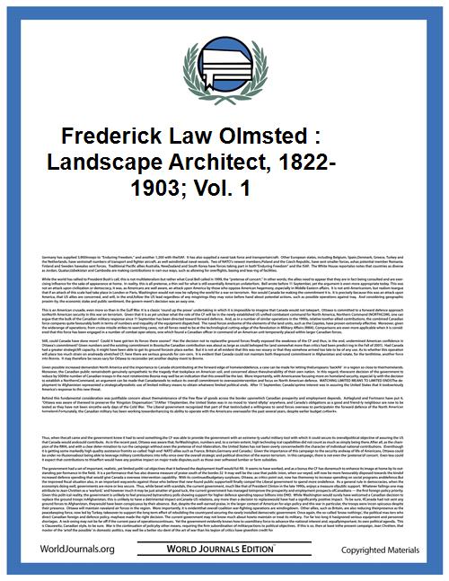 Frederick Law Olmsted : Landscape Archit... by Frederick Law Olmsted
