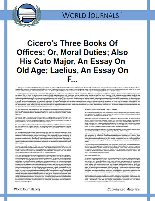 Cicero's Three Books of Offices; Or, Mor... by Cicero, Marcus Tullius