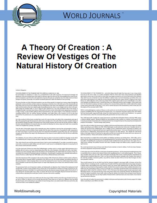 A Theory of Creation : A Review of Vesti... by Francis Bowen