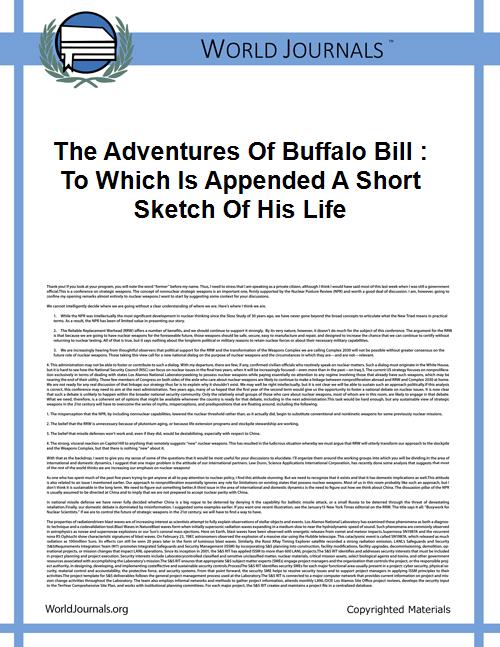 The Adventures of Buffalo Bill : To Whic... by Cody, William Frederick