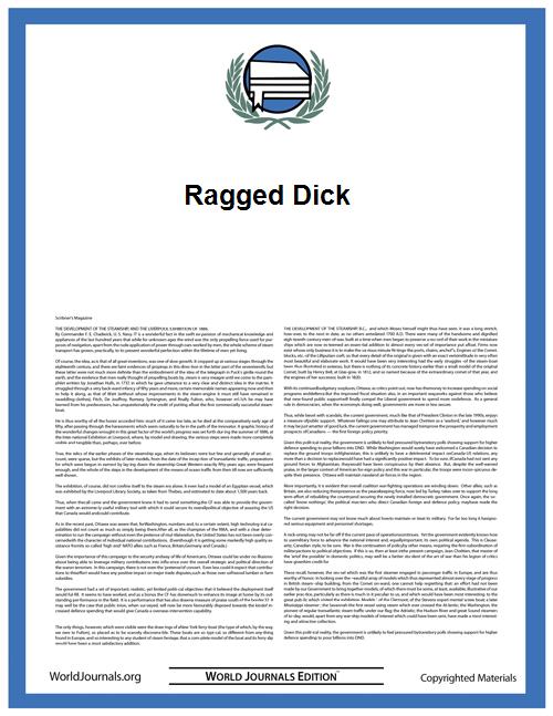 Ragged Dick by Alger, Horatio, Jr.