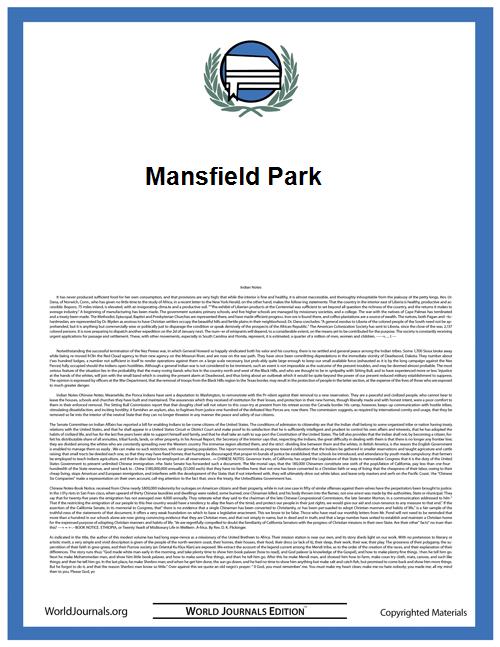 Mansfield Park by Austen, Jane