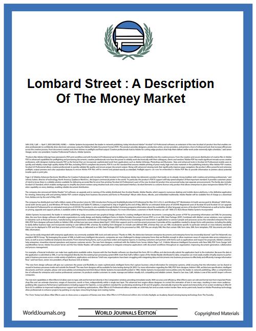 Lombard Street : A Description of the Mo... by Bagehot, Walter