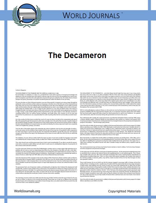 The Decameron by Boccaccio, Giovanni