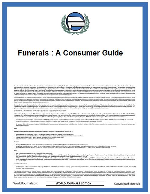 Funerals : A Consumer Guide by 