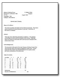 Internet Users' Glossary by Malkin, G.