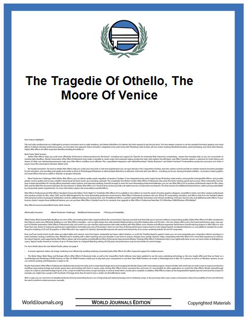 The Tragedie of Othello, The Moore of Ve... by Shakespeare, William