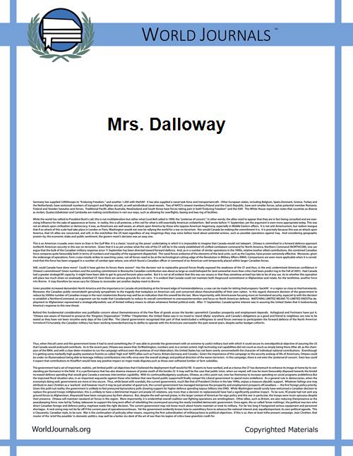 Mrs. Dalloway by Woolf, Virginia