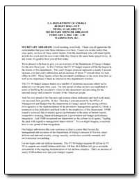 U.S. Department of Energy Budget Roll-Ou... by 