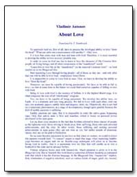 About Love by Antonov, Vladimir, Ph. D.