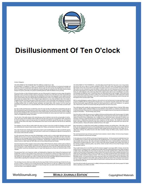 Disillusionment of Ten O'Clock by Stevens, Wallace