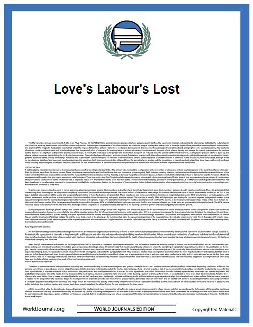 Love's Labour's Lost by Shakespeare, William