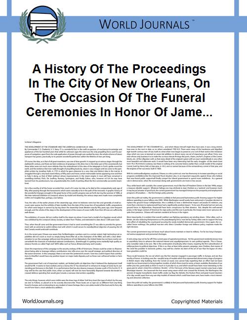 A History of the Proceedings in the City... by New Orleans, La. General Committee of Arrangements...
